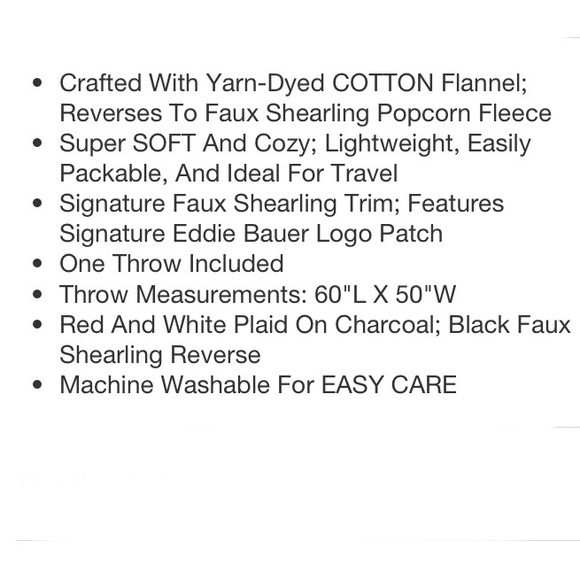 NIP Eddie Bauer Winslow Throw Blanket, Gray, 50” X 60” - Picture 7 of 8